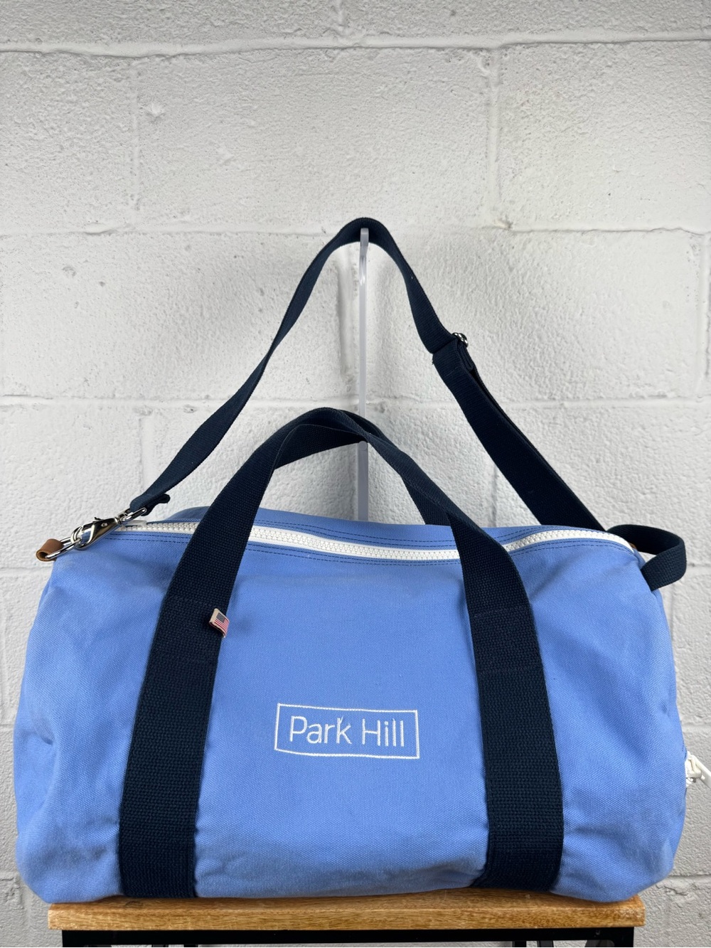 Hudson Sutler Park Hill Blue Canvas Duffle Weekender Bag Made in USA